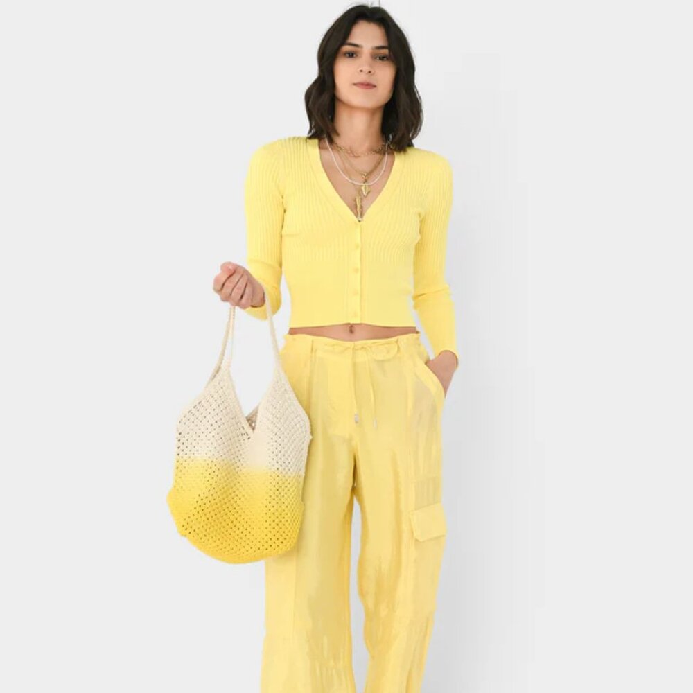 Simkhai Ailany shrunken cardigan sulphur yellow Sm